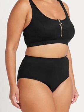 ARTeSANDS Black Sculpt Renoir High Waist Bikini Bottom, Size 18+